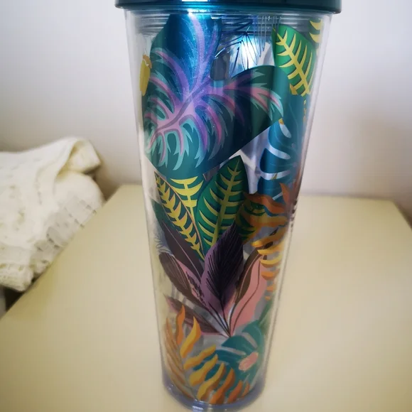 Starbucks 2017 Tropical HTF Venti 24 oz Travel Tumbler with Straw - Picture 4 of 10
